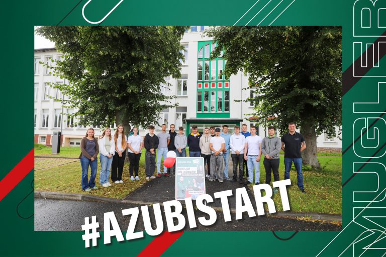 Ausbildungsstart bei MUGLER 2025 - 17 neue Auszubildende und dual Studierende.